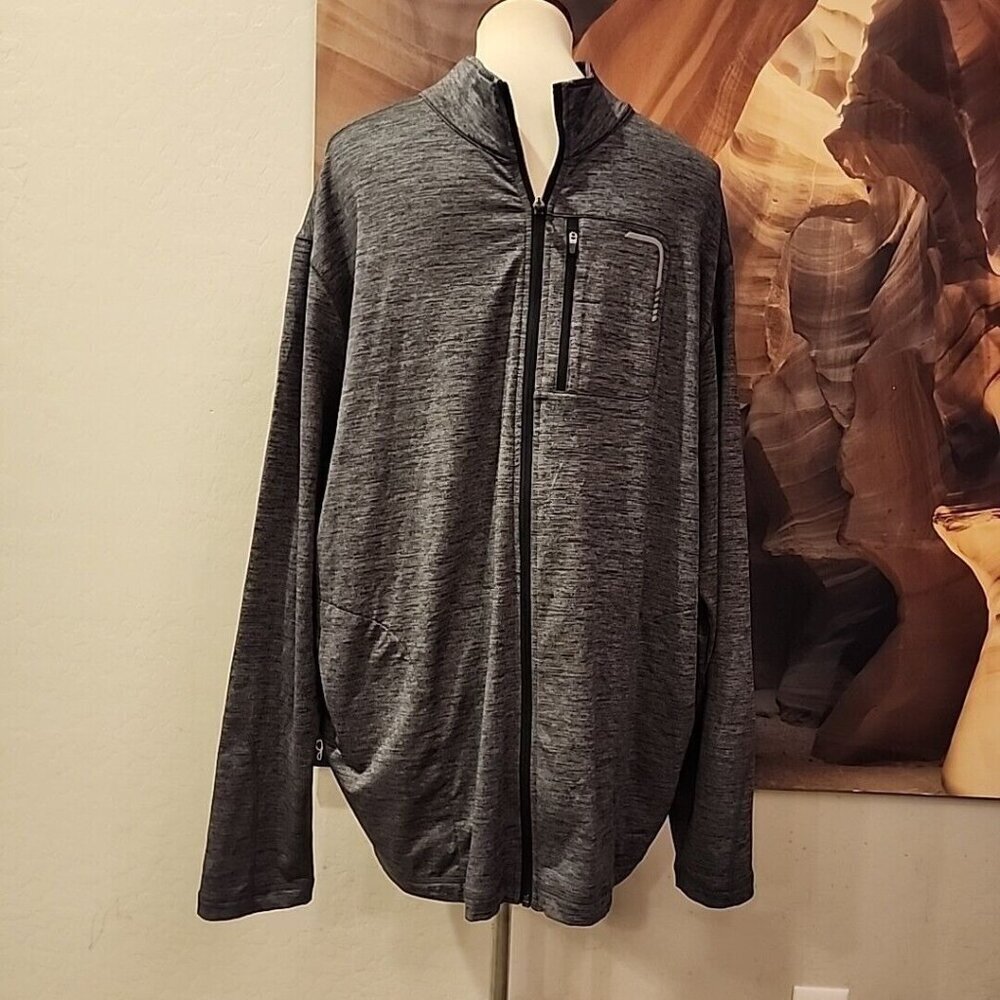 men's roundtree and yorke Windbreaker Jacket XLT XL Tall Gray Zip